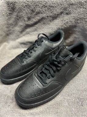 * NEW IN BOX* Nike Court Vision Low TRIPLE BLACK Sneakers Men's sz 12 DH2987-002